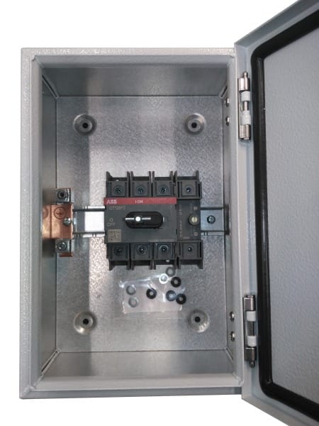 ABB - Lasttrennschalter Stahlblechgehäuse 3P 125A 690V Griff schwarz IP65 oben/unten