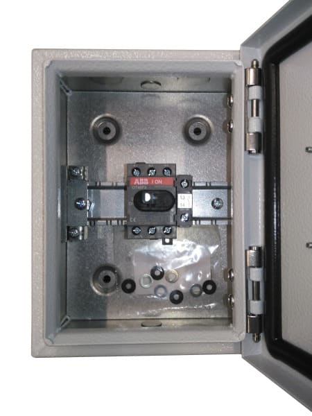 ABB - Sicherheitsschalter Stahlblechgeh. 3P 7,5kW 400V Griff schwarz IP65 unten