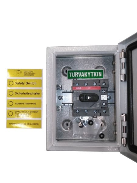 ABB - Sicherheitsschalter Stahlblechgeh. 4P 15kW 400V Griff schwarz IP65 unten