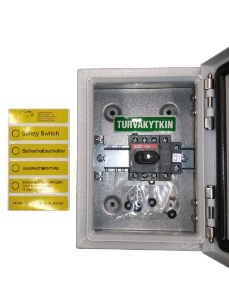 ABB - Sicherheitsschalter Stahlblechgeh. 4P 7,5kW 400V Griff rot-gelb IP65 oben/unten