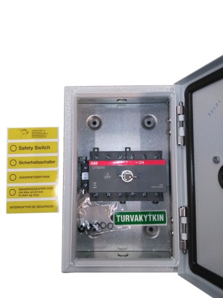 ABB - Sicherheitsschalter Stahlblechgeh. 6P 22kW 400V Griff rot-gelb IP65 oben/unten