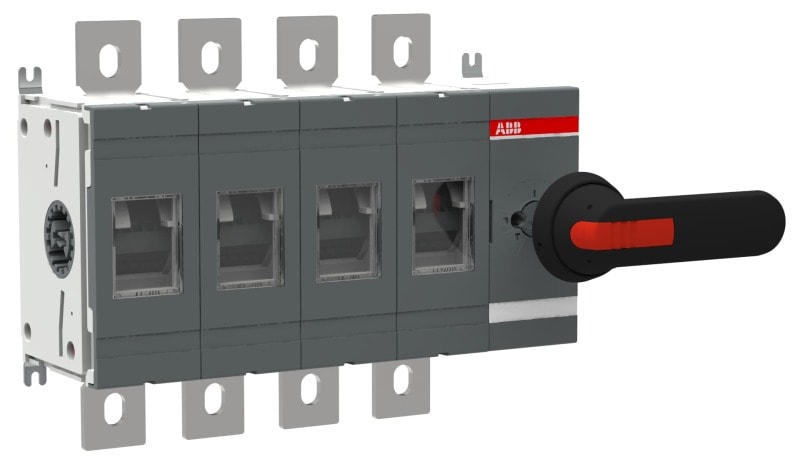 ABB - Lasttrennschalter 4-polig 800 A, mit Griff und Welle