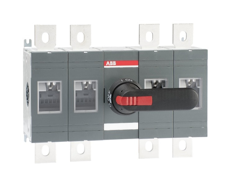 ABB - Lasttrennschalter 4-polig 800 A, mit Griff und Welle