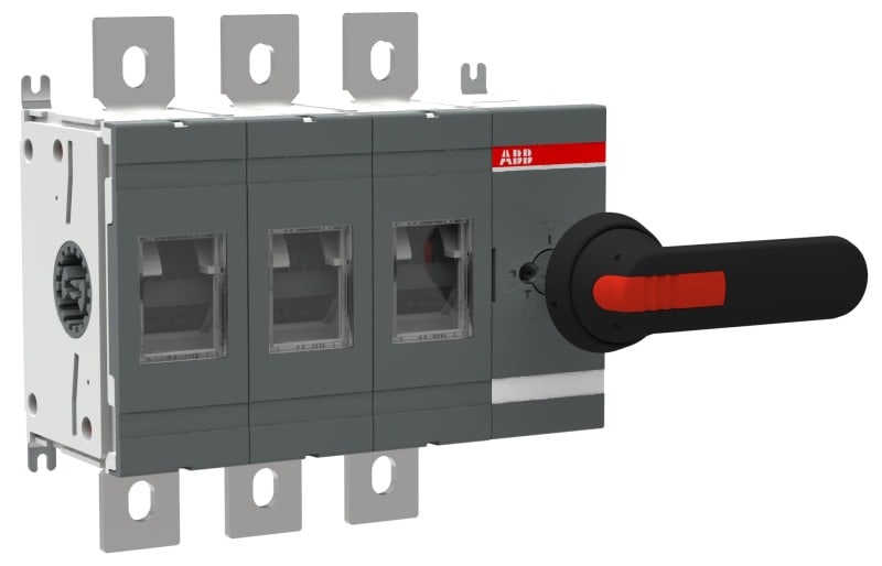 ABB - Lasttrennschalter 3-polig 800 A, mit Griff und Welle