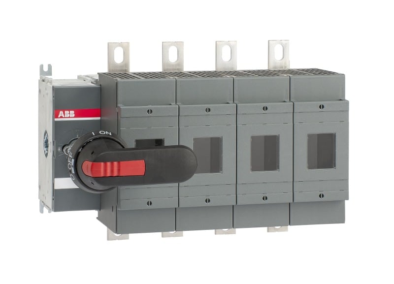 ABB - Lasttrennschalter für Sicherungen 4-polig 400 A, mit Griff und Welle