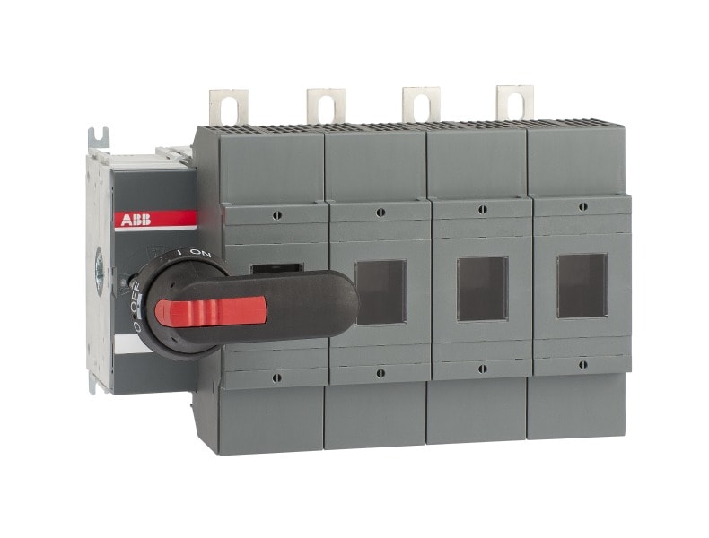 ABB - Sicherungslasttrennschalter 4P 400A m.Griff u.Welle UL gesichert gesch. Neutral.