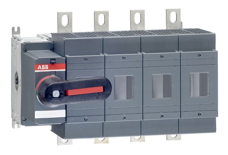 ABB - Sicherungslasttrennschalter 4P 400A m. mont. Griff ungesich. Neutrall. rechts BS