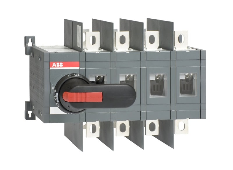 ABB - Lastumschalter 4-polig 400 A mit Griff und Welle I-0-II/ UL/CSA