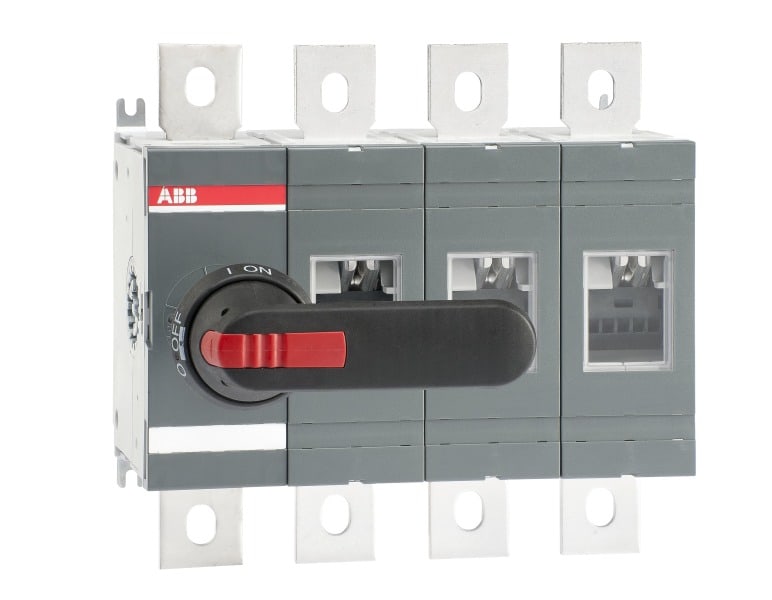 ABB - Lasttrennschalter 3-polig 630 A, mit Griff und Welle