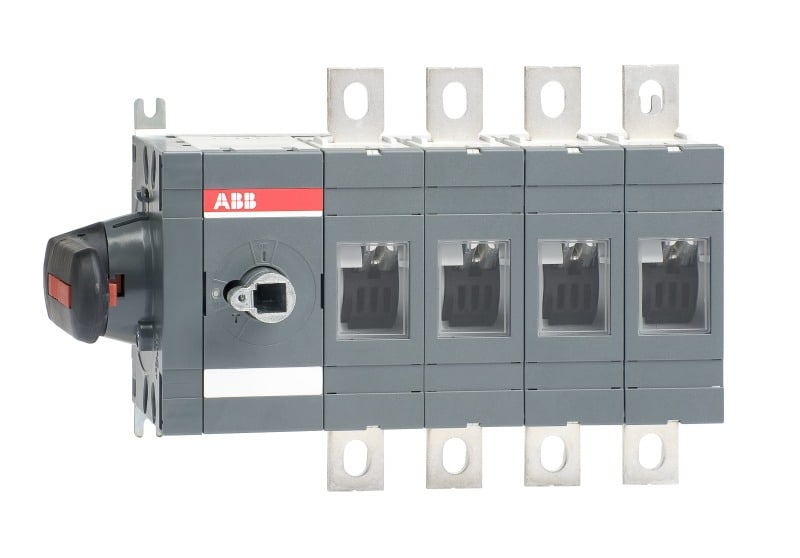 ABB - Lasttrennschalter 4P 400A mit direkt mont. Griff seitliche Betätigung links