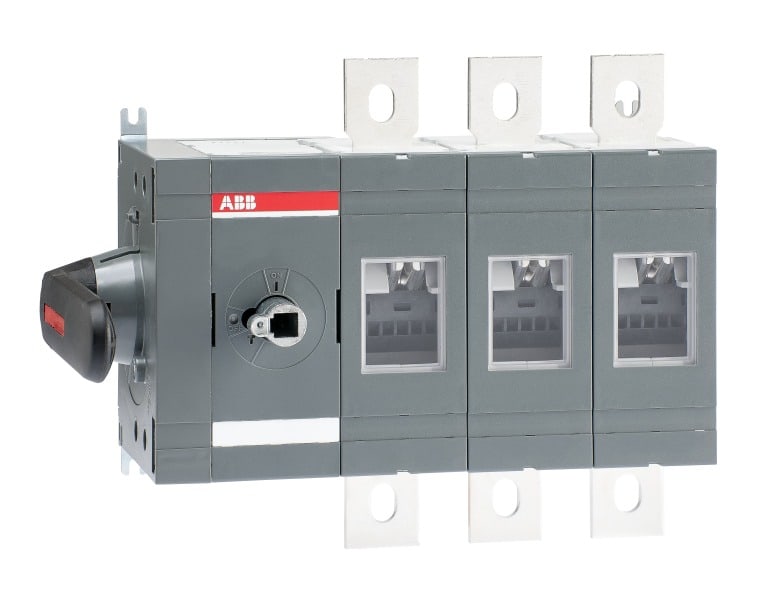 ABB - Lasttrennschalter 3-polig 630 A, ohne Griff und Welle seitliche Betätigung links