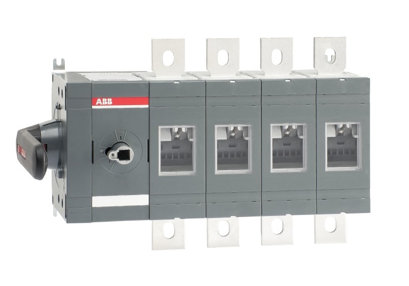 ABB - Lasttrennschalter 4P 630A mit direkt mont. Griff seitliche Betätigung links