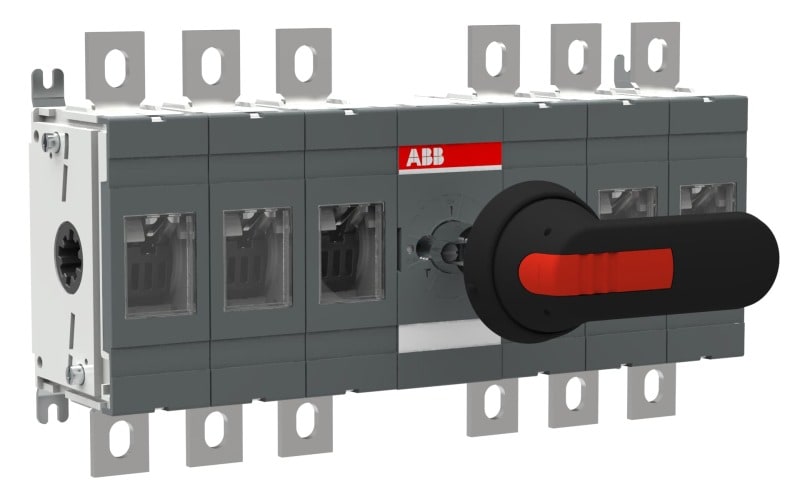 ABB - Lasttrennschalter 6-polig 400 A, mit Griff und Welle