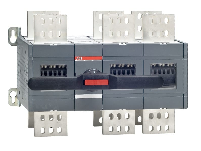 ABB - Lastumschalter 3-polig 2500 A, mit Griff und Welle offene Umschaltung I-0-II