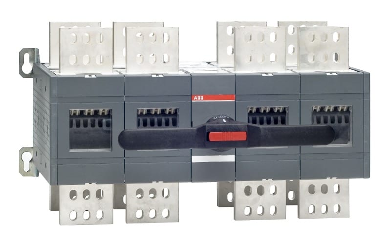 ABB - Lastumschalter 4-polig 2500 A, mit Griff und Welle offene Umschaltung I-0-II