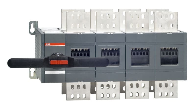 ABB - Lastumschalter 4-polig 2000 A, mit Griff und Welle offene Umschaltung I-0-II