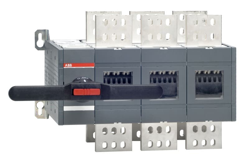 ABB - Lastumschalter 3-polig 2000 A, mit Griff und Welle offene Umschaltung I-0-II