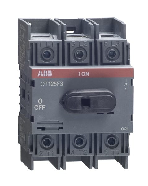 ABB - OT125F3 Lasttrennschalter 3-polig 125A m. schwarzem Knebelgriff
