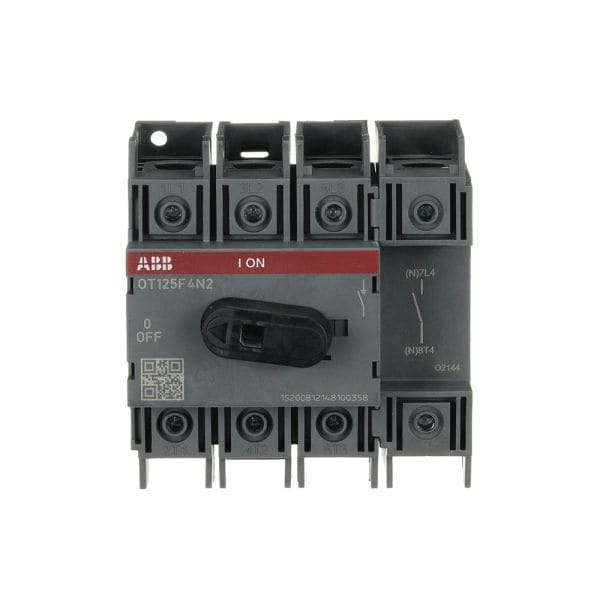ABB - OT125F4N2 Lasttrennschalter 4-polig 125A m. schwarzem Knebelgriff