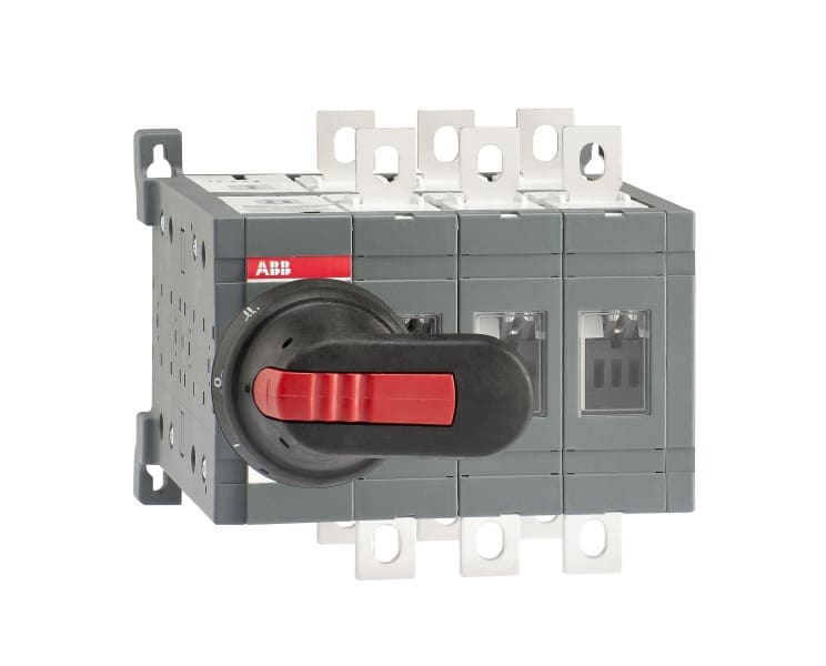 ABB - Lastumschalter 3-polig 250 A, mit Griff und Welle schnelle Umschaltung I-0-II