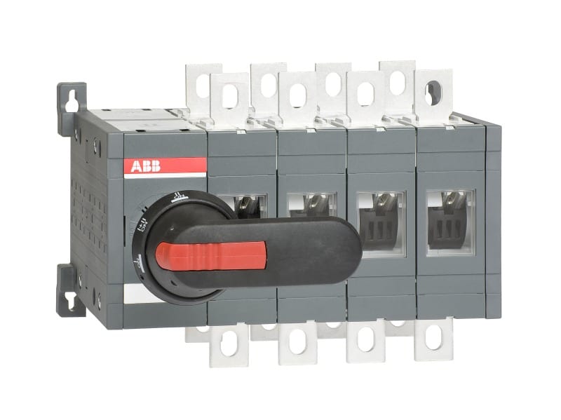 ABB - OT400E04CLP Lastumschalter o. 0 Pos. 4-polig 400A m. Griff u. Welle