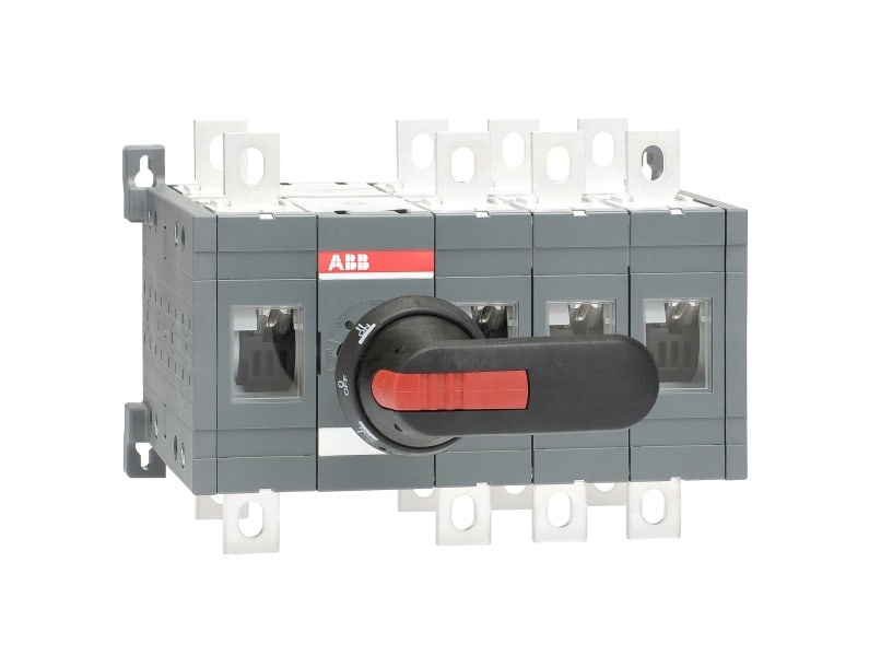 ABB - Lastumschalter 4-polig 400 A, mit Griff und Welle schnelle Umschaltung I-0-II