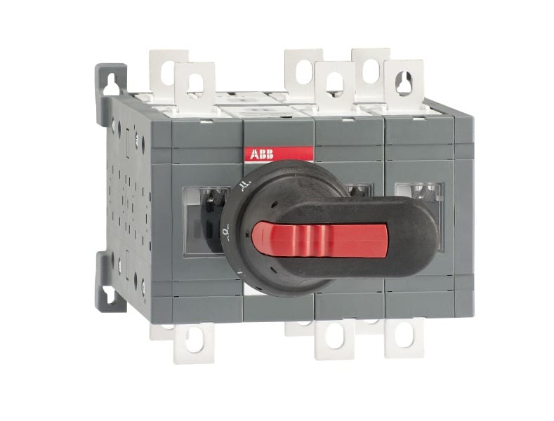 ABB - Lastumschalter 3-polig 200 A, mit Griff und Welle schnelle Umschaltung I-0-II