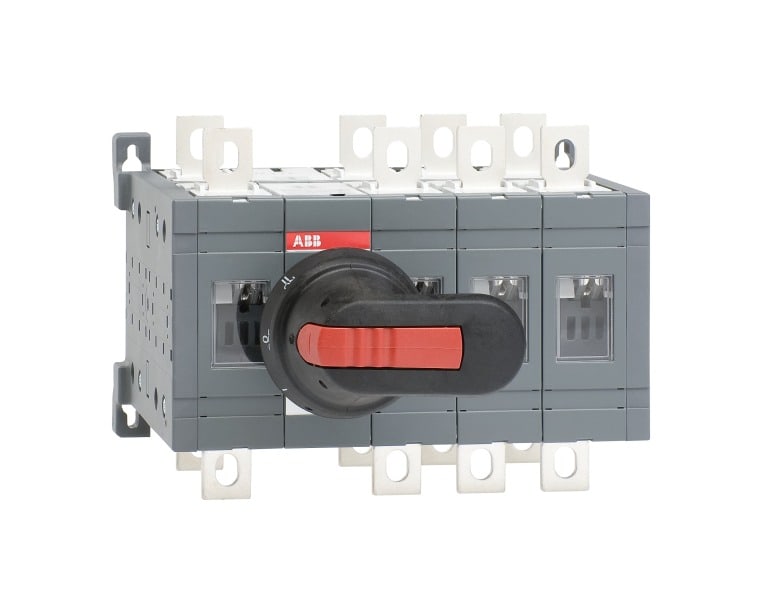 ABB - Lastumschalter 4-polig 160 A, mit Griff und Welle schnelle Umschaltung I-0-II