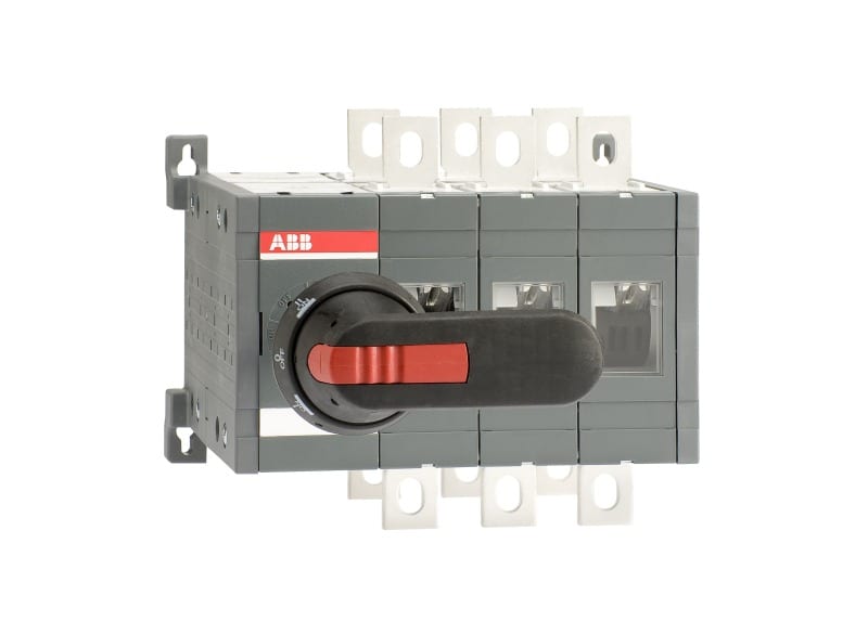 ABB - Lastumschalter 3-polig 315 A, mit Griff und Welle schnelle Umschaltung I-0-II