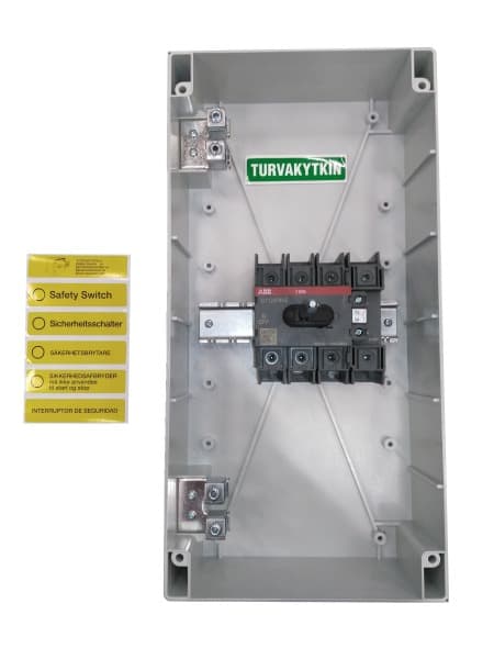 ABB - Sicherheitsschalter Kunststoffgeh. 4P 45kW 400V Griff rot-gelb IP65 oben/unten