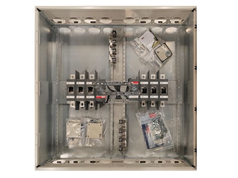 ABB - EMV-Sicherheitsschalter Stahlblechgeh. 6P 160kW 400V Griff schwarz IP65 oben/unt