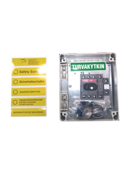 ABB - EMV-Sicherheitsschalter Kunststoffgeh. 4P 7,5kW 400V Griff schwarz IP65 oben/unt