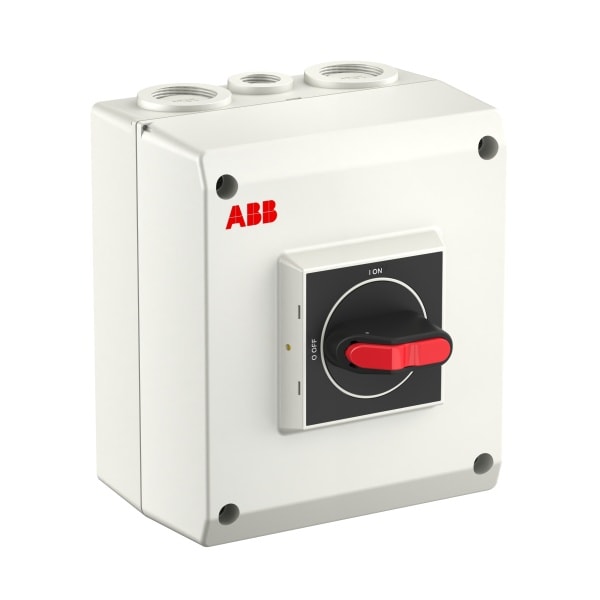 ABB - EMV-Sicherheitsschalter Kunststoffgeh. 6P 7,5kW 400V Griff schwarz IP65 oben/unt