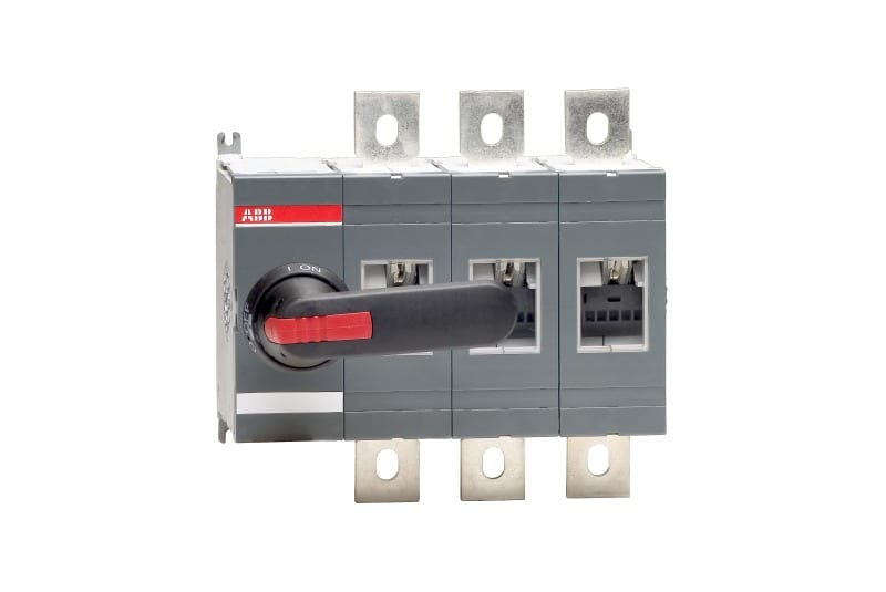ABB - Lasttrennschalter 3-polig 800 A, mit Griff und Welle