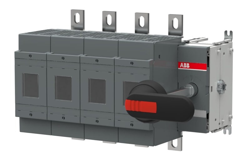 ABB - Sicherungslasttrennschalter 4P 400A m.Griff u.Welle ungesich. Neutrall. rechts