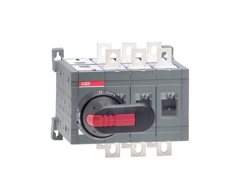 ABB - Lastumschalter 3-polig 250 A, mit Griff und Welle offene Umschaltung I-0-II
