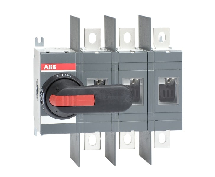 ABB - Lasttrennschalter 3-polig 315 A, mit Griff und Welle mit großem Phasenabstand