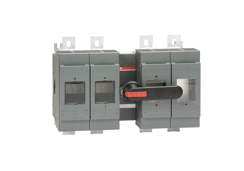 ABB - Sicherungslasttrennschalter 4P 630A m.Griff u.Welle ungesich. Neutrall. rechts