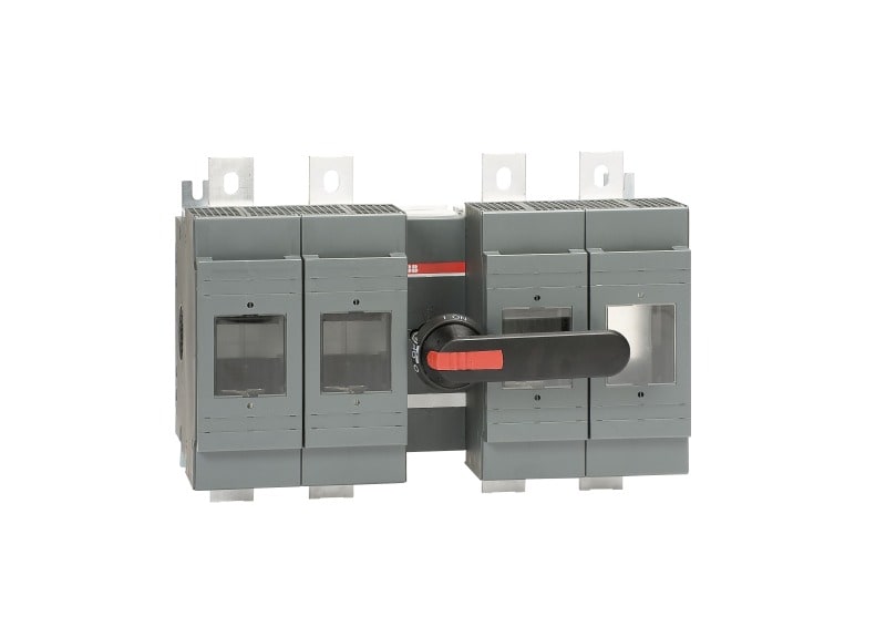 ABB - Sicherungslasttrennschalter 4P 800A m.Griff u.Welle ungesich. Neutrall. rechts