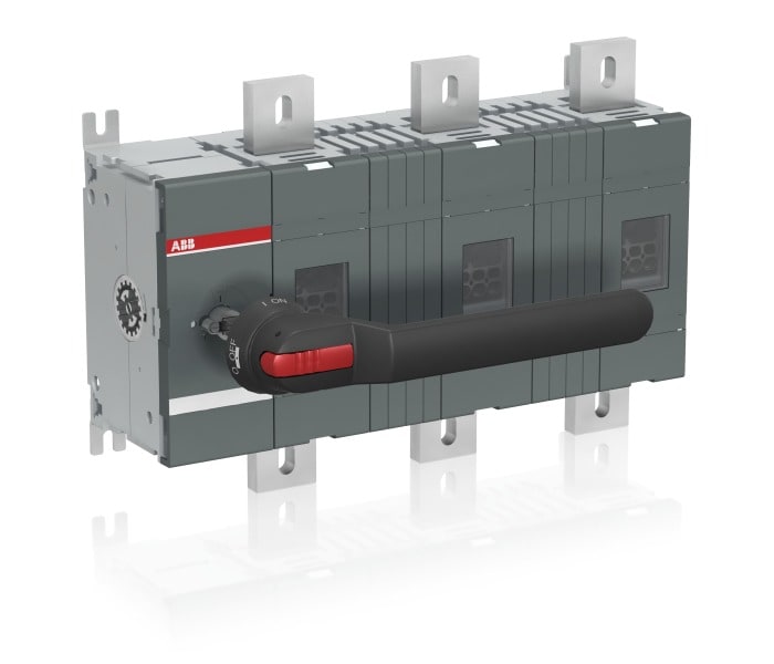 ABB - Lasttrennschalter 3-polig 1250 A, mit Griff und Welle mit großem Phasenabstand