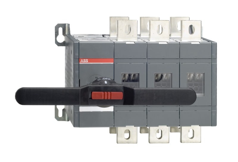 ABB - Lastumschalter 3-polig 1000 A, mit Griff und Welle offene Umschaltung I-0-II