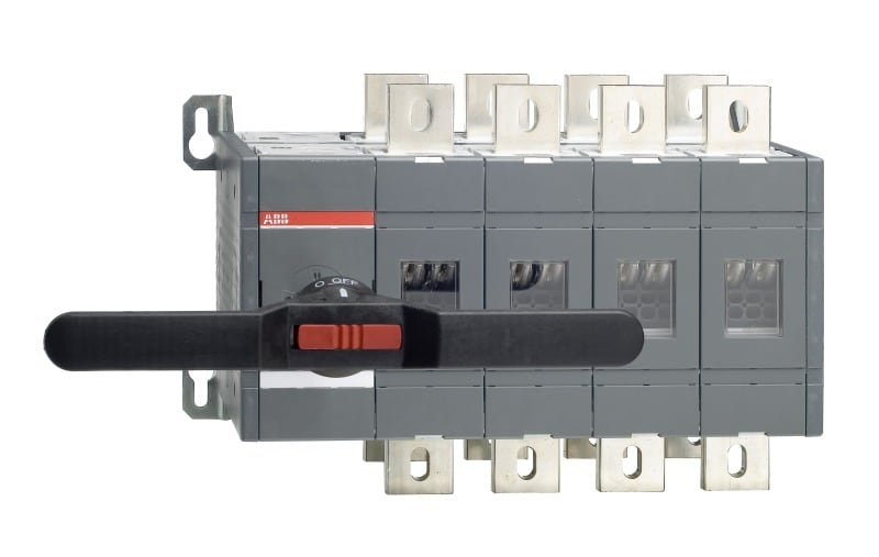 ABB - Lastumschalter 4-polig 1000 A, mit Griff und Welle offene Umschaltung I-0-II