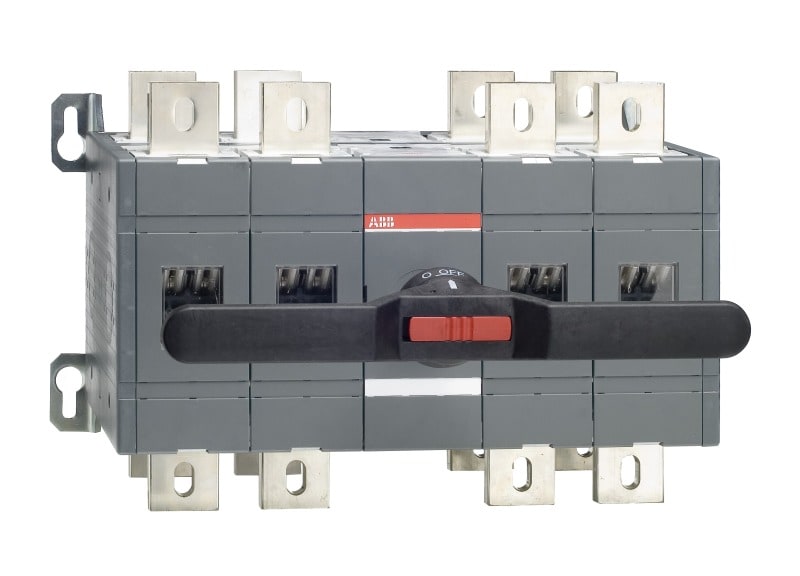 ABB - Lastumschalter 4-polig 1000 A, mit Griff und Welle offene Umschaltung I-0-II
