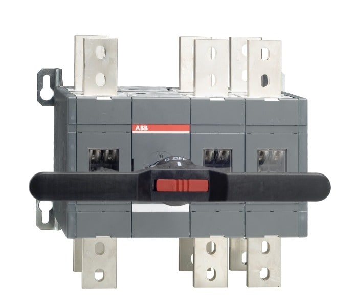 ABB - Lastumschalter 3-polig 1600 A, mit Griff und Welle offene Umschaltung I-0-II