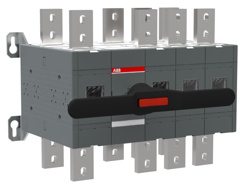 ABB - Lastumschalter 4-polig 1600 A, mit Griff und Welle offene Umschaltung I-0-II