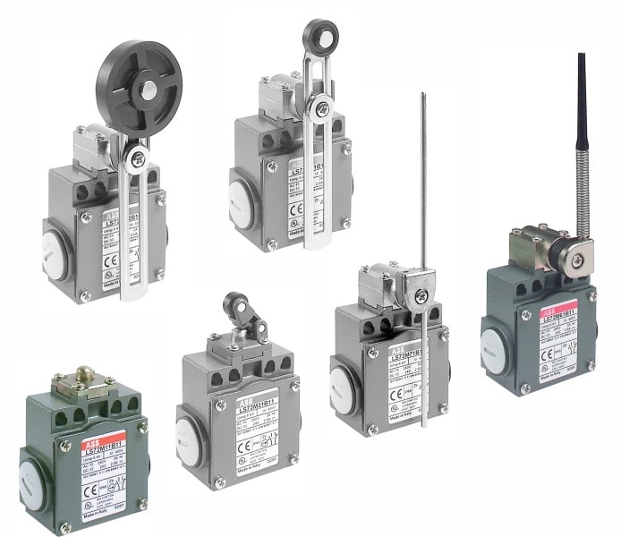 ABB - Standard-Positionsschalter Metall-Gehäuse IP66 Kunstst.-Rolle auf gebog. Schwenkhebel