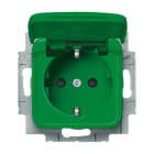 BUSCH-JAEGER - SCHUKO Steckdosen-Einsatz Safety+ mit Klappdeckel grün - Reflex SI