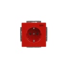 BUSCH-JAEGER - SCHUKO Steckdosen-Einsatz Safety+ mit Aufdruck EDV rot - Plattform 63