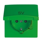 BUSCH-JAEGER - SCHUKO Einsatz Aufdruck SV Safety+ mit Klappdeckel grün - Allwetter 44(IP44)
