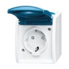 BUSCH-JAEGER - SCHUKO Steckdose Safety+ mit Klappdeckel 16 A grau/blaugrün - ocean